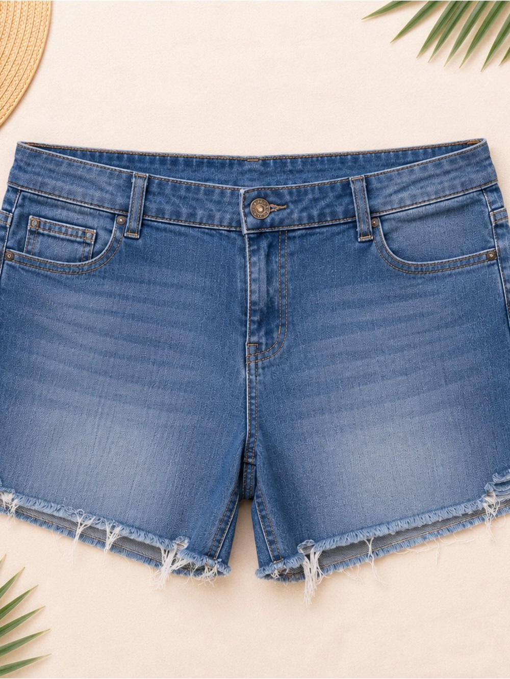 American Eagle Denim Cutoff Shorts Size 8 Raw Hem Festival Summer